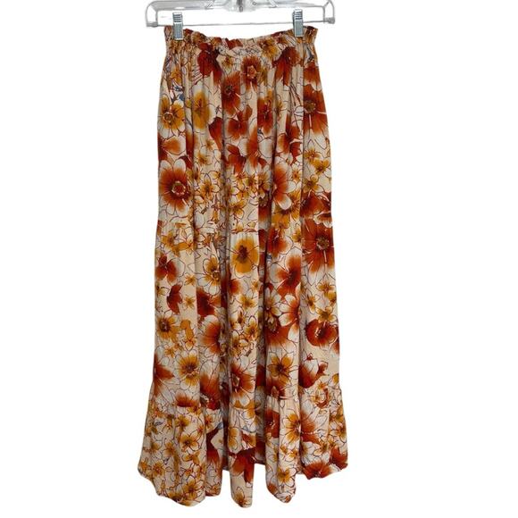 Band of the Free Viscose Floral Maxi Skirt in Warm Floral - Size XS - Picture 2 of 7